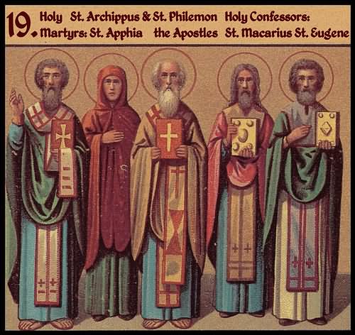 Sveti Filemon, Apija i Arhip